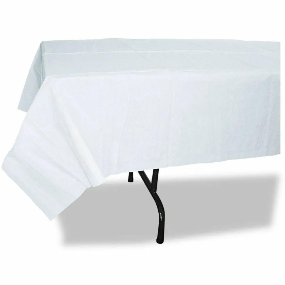 Tatco White Paper Table Covers, 54" x 108", White, Box Of 20