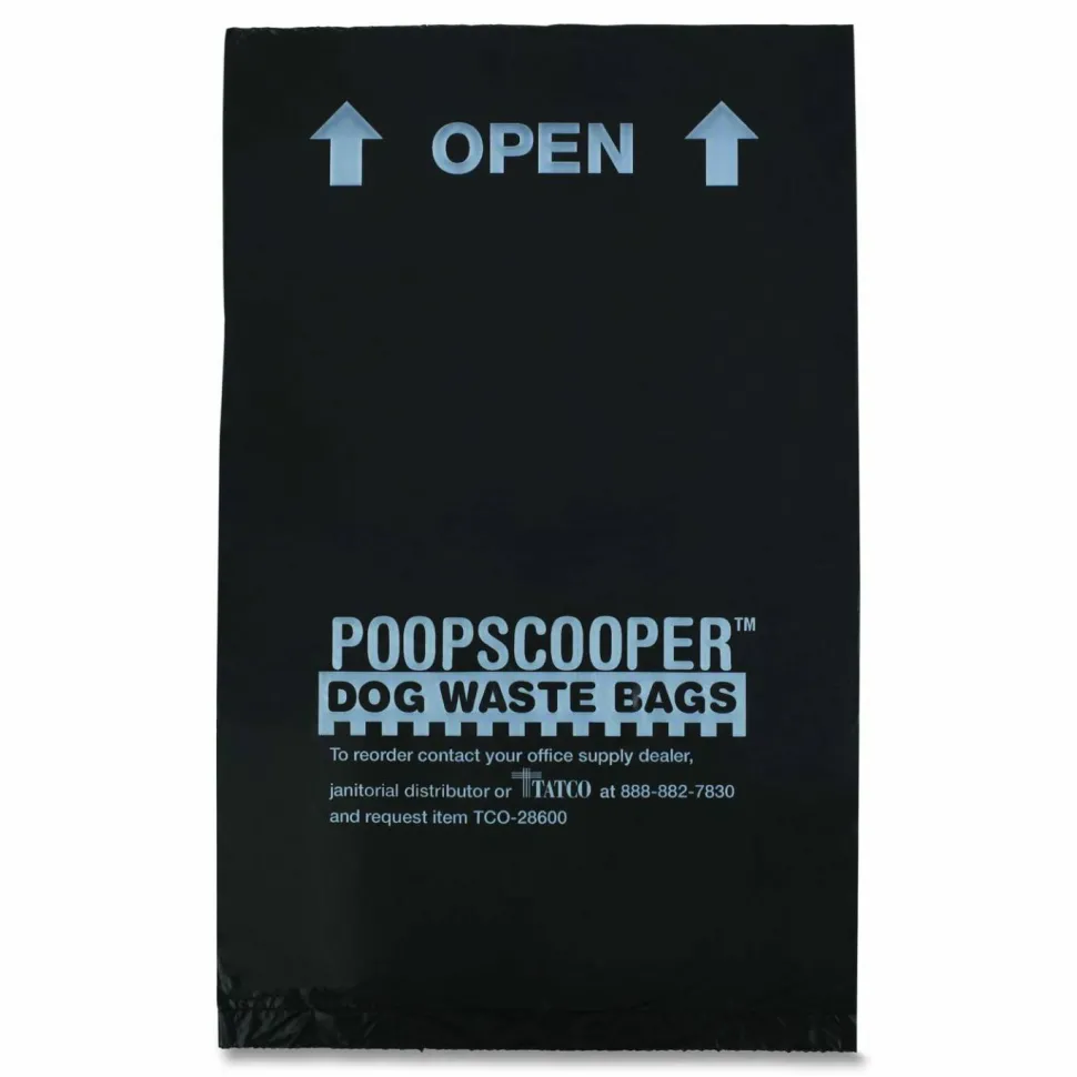 Tatco Dog Waste Station Refill Bags - Black - Waste Disposal, Office, Park, Home - 200/Box - 10 / Carton