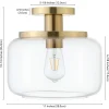 Tatum 11" Wide Semi Flush Mount with Glass Shade in Brushed Brass/Clear