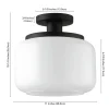 Tatum 11" Wide Semi Flush Mount with Glass Shade in Blackened Bronze/White