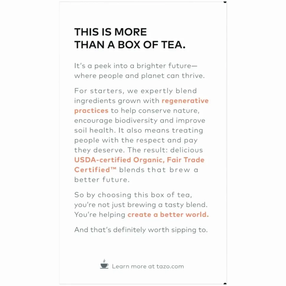 Tazo Regenerative Organic Refresh Mint Herbal Tea Bag