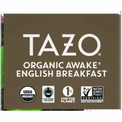 Tazo Tea Bags, Organic Awake English Breakfast, 16/Box, 6 Boxes/Carton