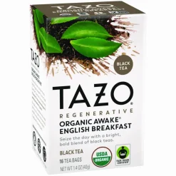 Tazo Tea Bags, Organic Awake English Breakfast, 16/Box, 6 Boxes/Carton