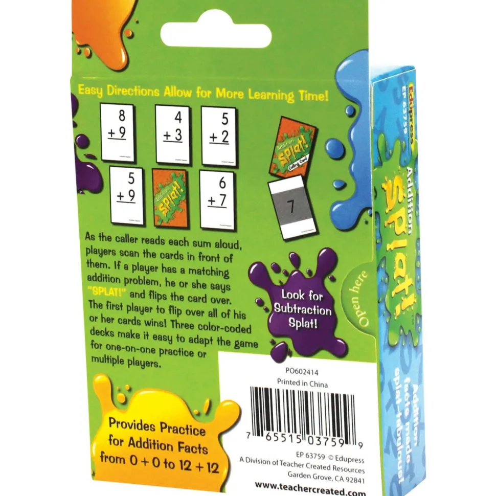Teacher Created Resources Math Splat Addition Game