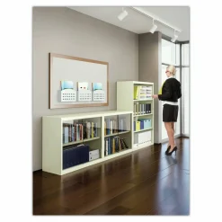 Tennsco Welded Modular Shelving Bookcase, 3-Shelf, 40"H x 34-1/2"W x 13-1/2"D, Black