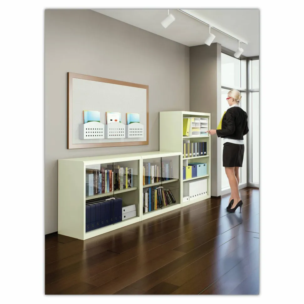 Tennsco Welded Modular Shelving Bookcase, 3-Shelf, 40"H x 34-1/2"W x 13-1/2"D, Black
