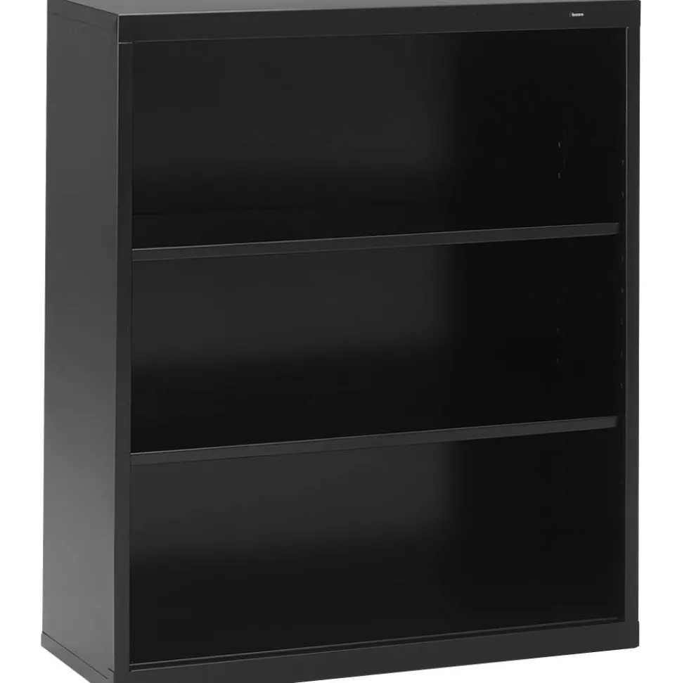 Tennsco Welded Modular Shelving Bookcase, 3-Shelf, 40"H x 34-1/2"W x 13-1/2"D, Black