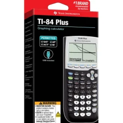 Texas Instruments TI-84 Plus Graphing Calculator, Black/Silver/White