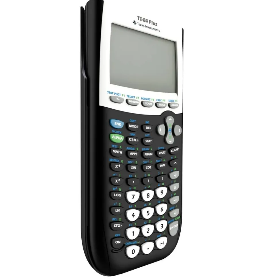 Texas Instruments TI-84 Plus Graphing Calculator, Black/Silver/White