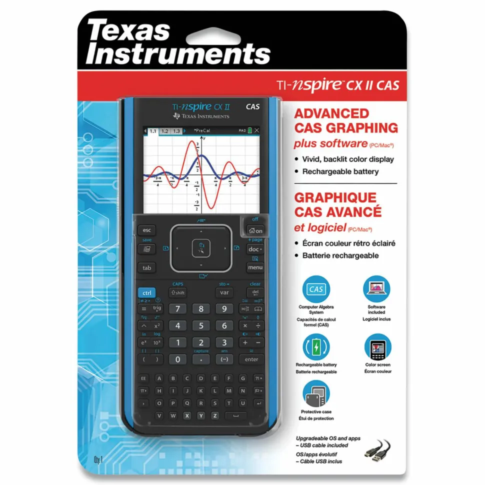 Texas Instruments TI-Nspire CX II CAS Graphing Calculator, 10-Digit LCD