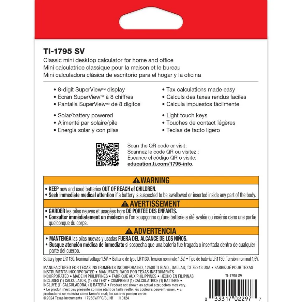 Texas Instruments TI-1795SV Desktop Display Calculator