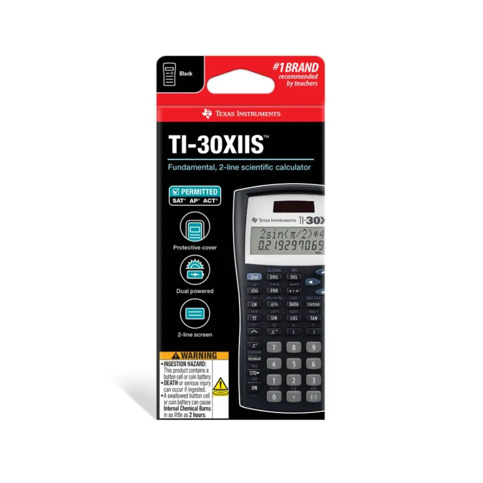 Texas Instruments TI-30X IIS Solar Scientific Calculator, Black/Blue/White