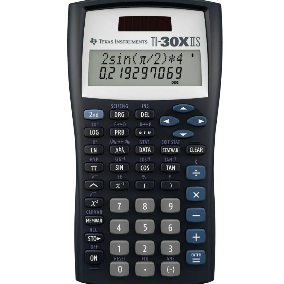 Texas Instruments TI-30X IIS Solar Scientific Calculator, Black/Blue/White