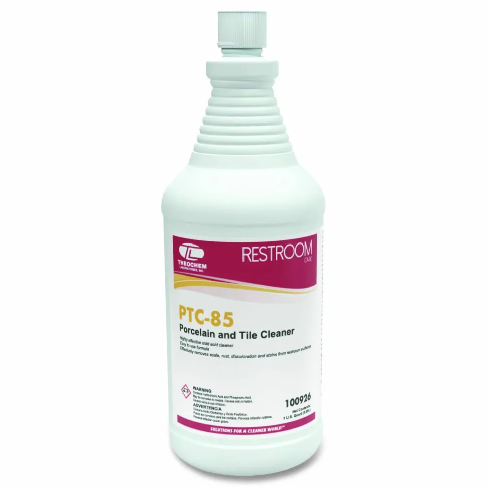 Theochem Laboratories PTC-85 Porcelain and Tile Cleaner, 32 oz Bottle, 12/Carton