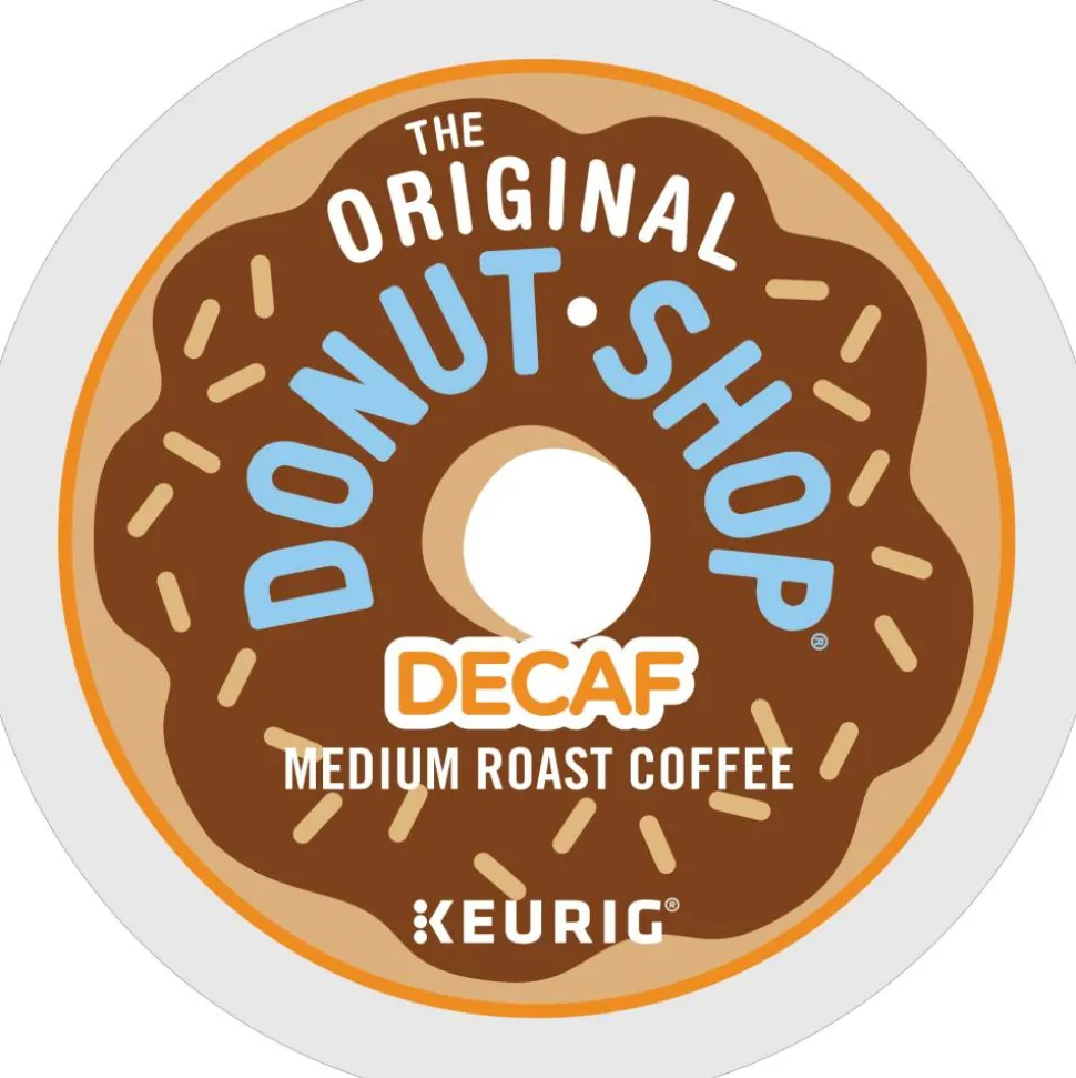 The Original Donut Shop Decaf Keurig Single-Serve K-Cup Pods, Medium Roast, 24 Pods Per Pack, Case Of 4 Packs