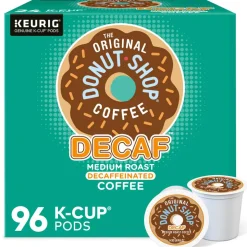 The Original Donut Shop Decaf Keurig Single-Serve K-Cup Pods, Medium Roast, 24 Pods Per Pack, Case Of 4 Packs