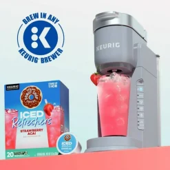 The Original Donut Shop Iced Refreshers, Strawberry Açaí Flavor, Keurig Single Serve K-Cup Pods, Box of 20 K-Cup Pods