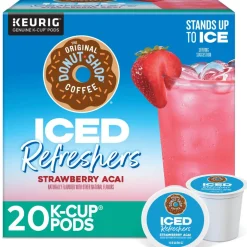 The Original Donut Shop Iced Refreshers, Strawberry Açaí Flavor, Keurig Single Serve K-Cup Pods, Box of 20 K-Cup Pods