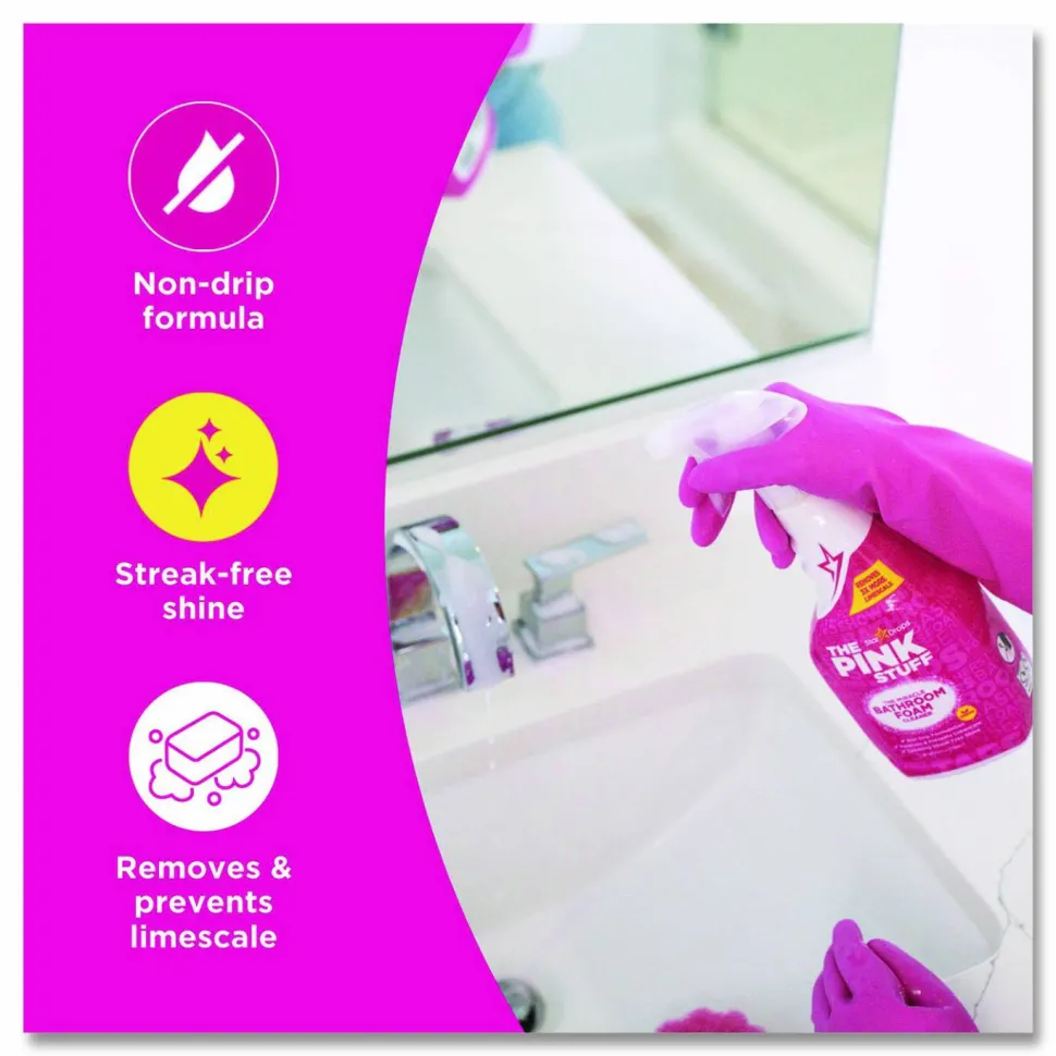 The Pink Stuff Miracle Bathroom Foam Cleaner, Fruity Scent, 25.4 oz Trigger Spray Bottle