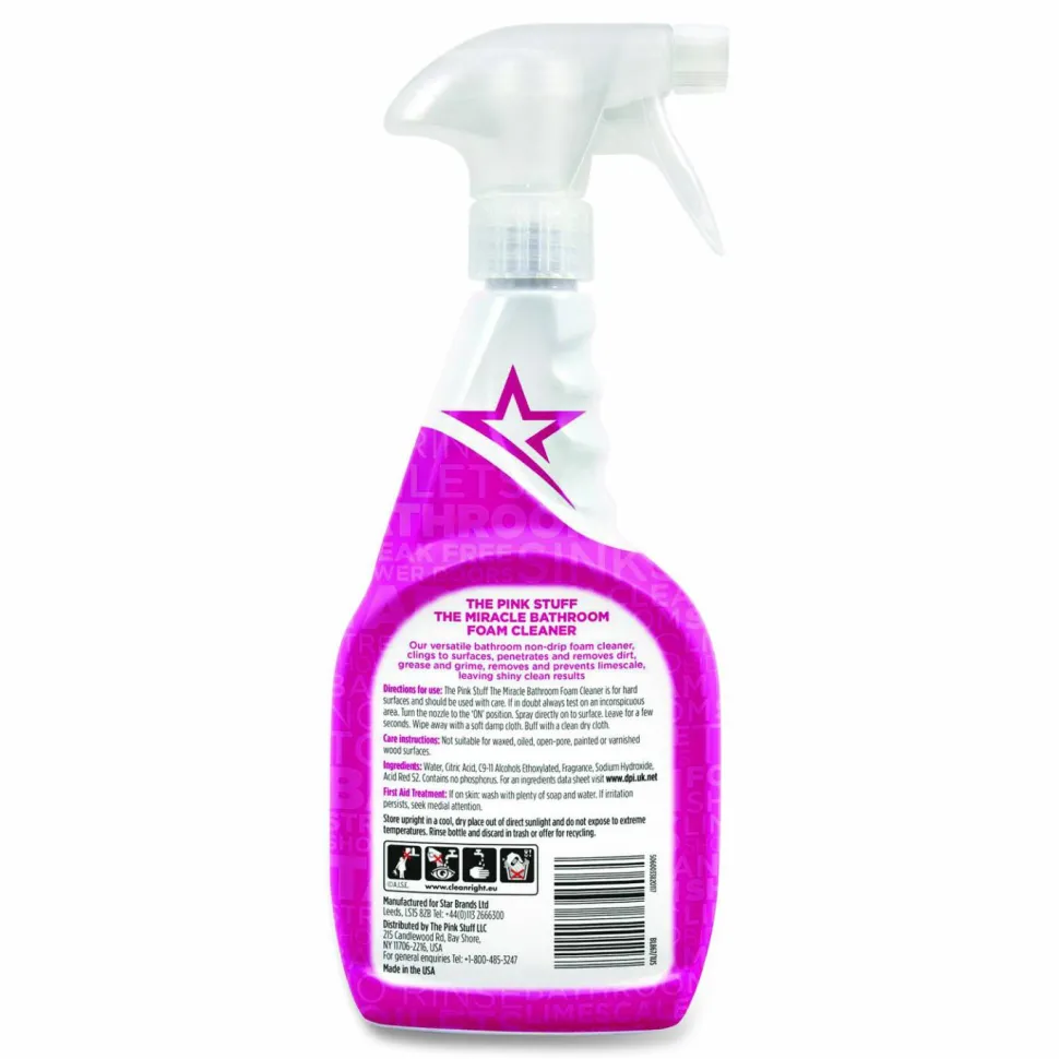 The Pink Stuff Miracle Bathroom Foam Cleaner, Fruity Scent, 25.4 oz Trigger Spray Bottle
