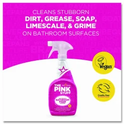 The Pink Stuff Miracle Bathroom Foam Cleaner, Fruity Scent, 25.4 oz Trigger Spray Bottle