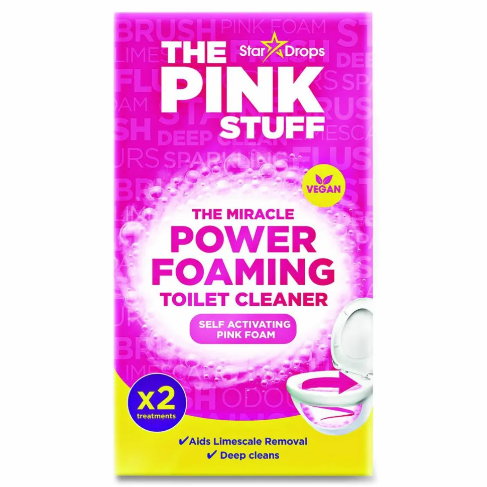 The Pink Stuff Miracle Power Foaming Toilet Cleaner, Fruity Scent, 3.5 oz Packet, 2 Packets/Box