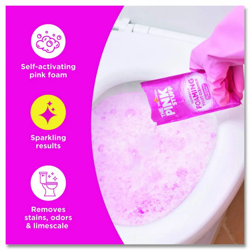 The Pink Stuff Miracle Power Foaming Toilet Cleaner, Fruity Scent, 3.5 oz Packet, 2 Packets/Box