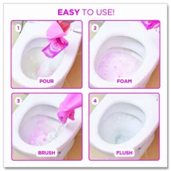 The Pink Stuff Miracle Power Foaming Toilet Cleaner, Fruity Scent, 3.5 oz Packet, 2 Packets/Box, 10 Boxes/Carton