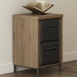 Thomasville Alderbrook 21"D Vertical 2-Drawer File Cabinet, Walnut/Matte Black