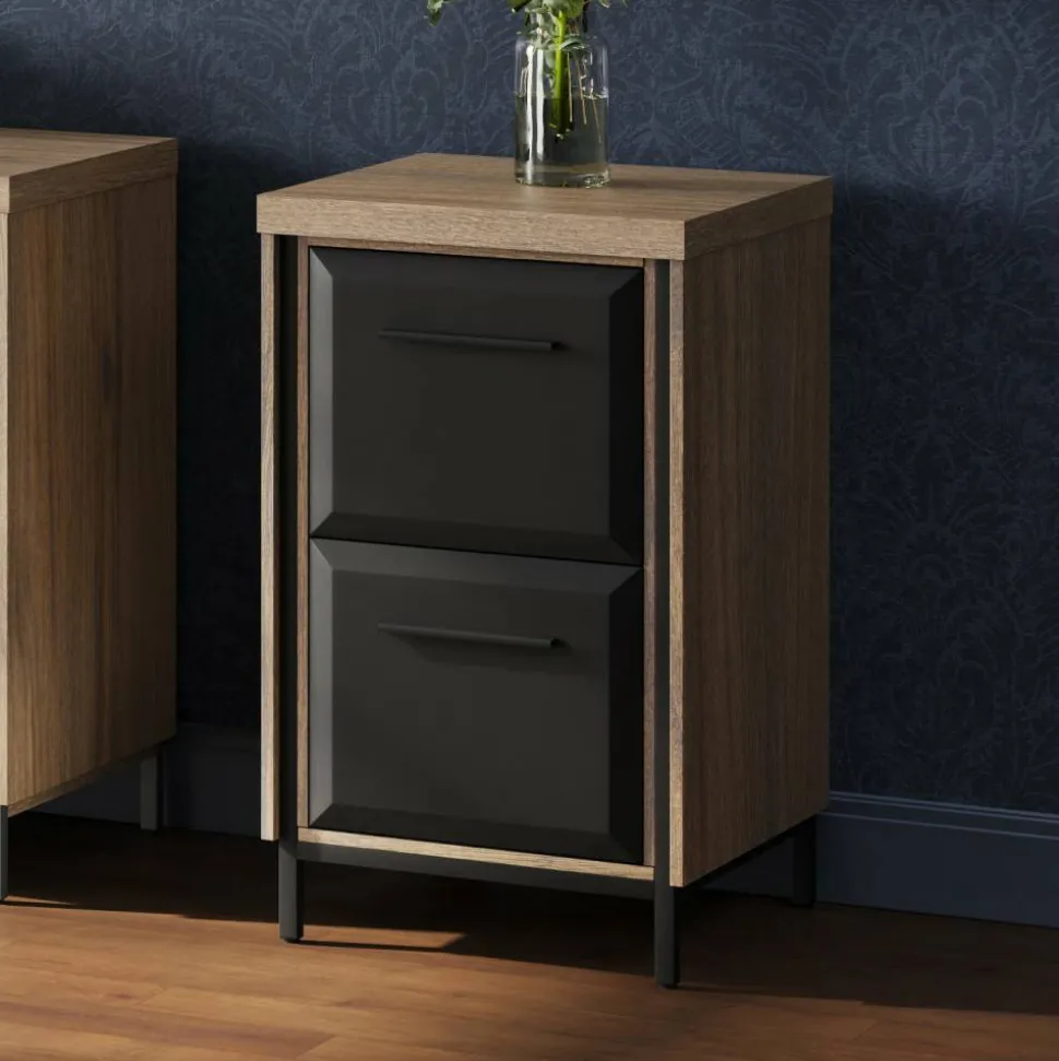 Thomasville Alderbrook 21"D Vertical 2-Drawer File Cabinet, Walnut/Matte Black