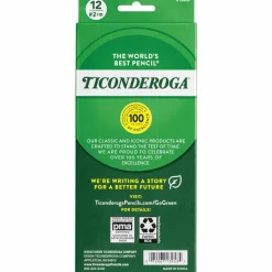 Ticonderoga Pencils, #2 Soft Lead, Black Barrel, Box Of 12