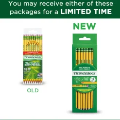 Ticonderoga Pencils, Presharpened, #2 Lead, Soft, Pack of 18