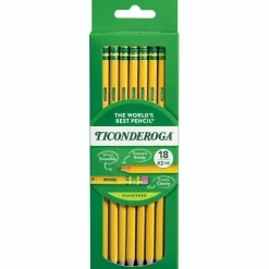 Ticonderoga Pencils, Presharpened, #2 Lead, Soft, Pack of 18
