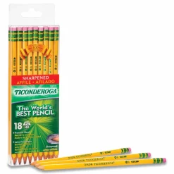 Ticonderoga Pencils, Presharpened, #2 Lead, Soft, Pack of 18