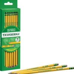 Ticonderoga Pencils, Presharpened, #2 Lead, Soft, Pack of 18