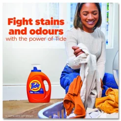 Tide HE Laundry Detergent, Original Scent, Liquid, 64 Loads, 80 oz Bottle, 4/Carton