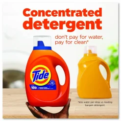 Tide HE Laundry Detergent, Original Scent, Liquid, 64 Loads, 80 oz Bottle, 4/Carton