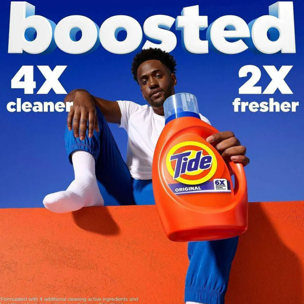 Tide Liquid Tide Laundry Detergent, Original Scent, 32 Loads, 40 oz Bottle, 6/Carton