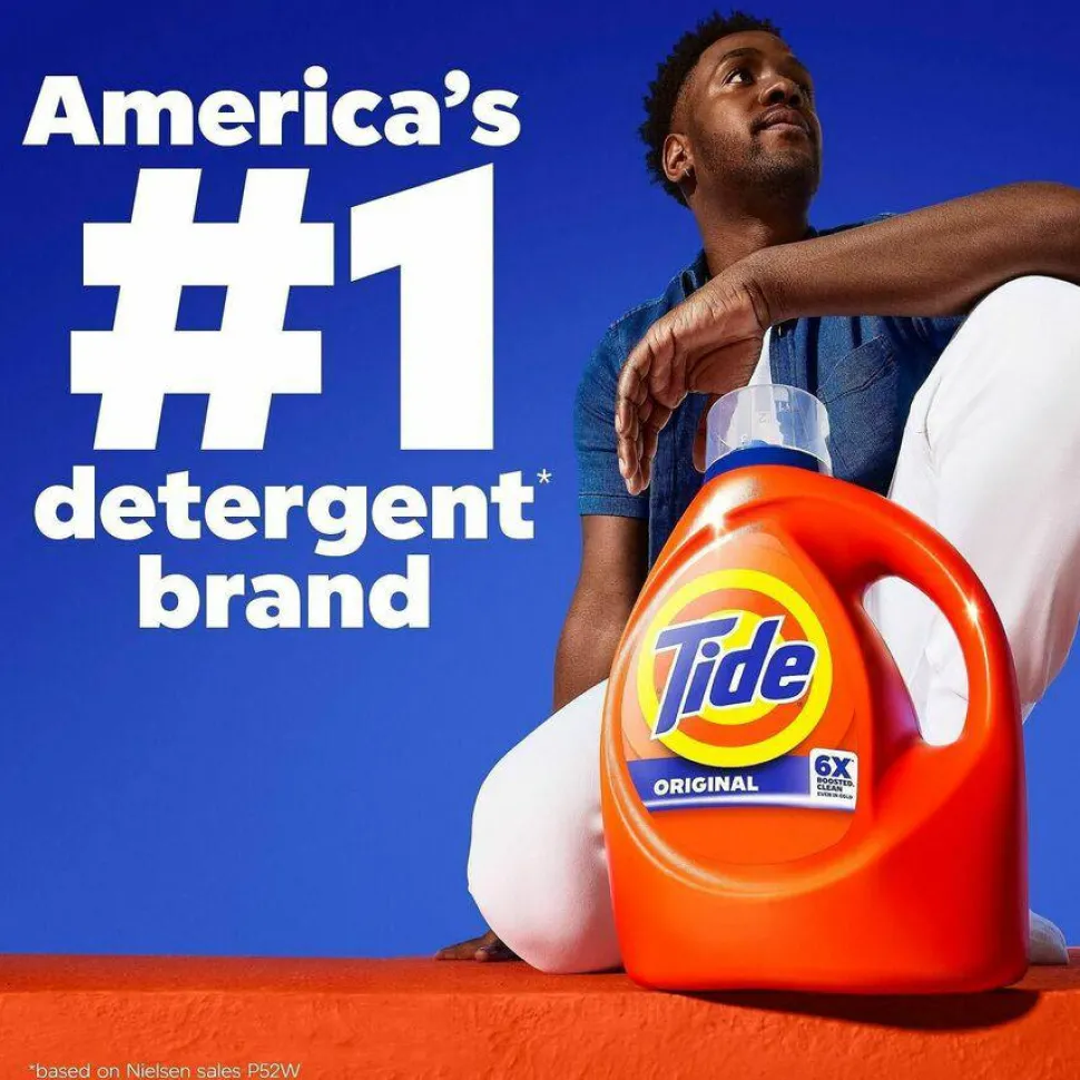 Tide Liquid Tide Laundry Detergent, Original Scent, 32 Loads, 40 oz Bottle, 6/Carton
