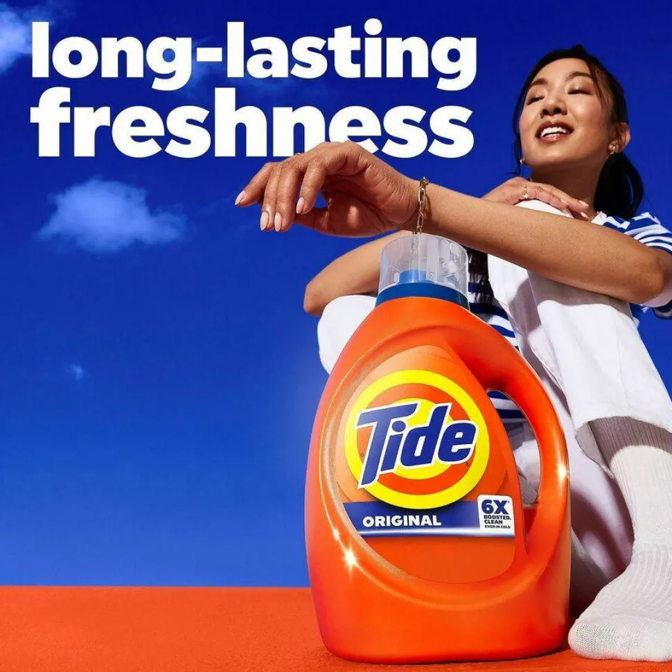 Tide Liquid Tide Laundry Detergent, Original Scent, 32 Loads, 40 oz Bottle, 6/Carton