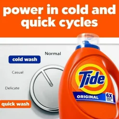 Tide Liquid Tide Laundry Detergent, Original Scent, 32 Loads, 40 oz Bottle, 6/Carton