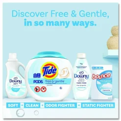 Tide PODS Laundry Detergent, Free and Gentle, HE Compatible, 56 oz Tub, 76 Pacs/Tub, 4 Tubs/Carton