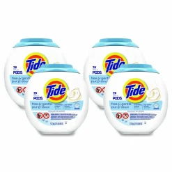 Tide PODS Laundry Detergent, Free and Gentle, HE Compatible, 56 oz Tub, 76 Pacs/Tub, 4 Tubs/Carton