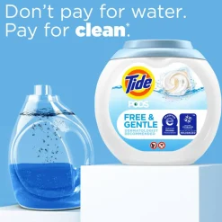 Tide PODS Liquid Laundry Detergent Pacs, Free & Gentle, 63 Oz, Pack Of 76 Pods