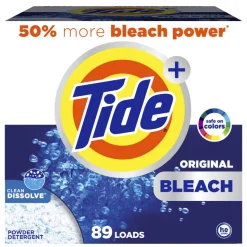Tide Powder Laundry Detergent With Bleach, Original, 129 Oz, Case Of 2 Containers