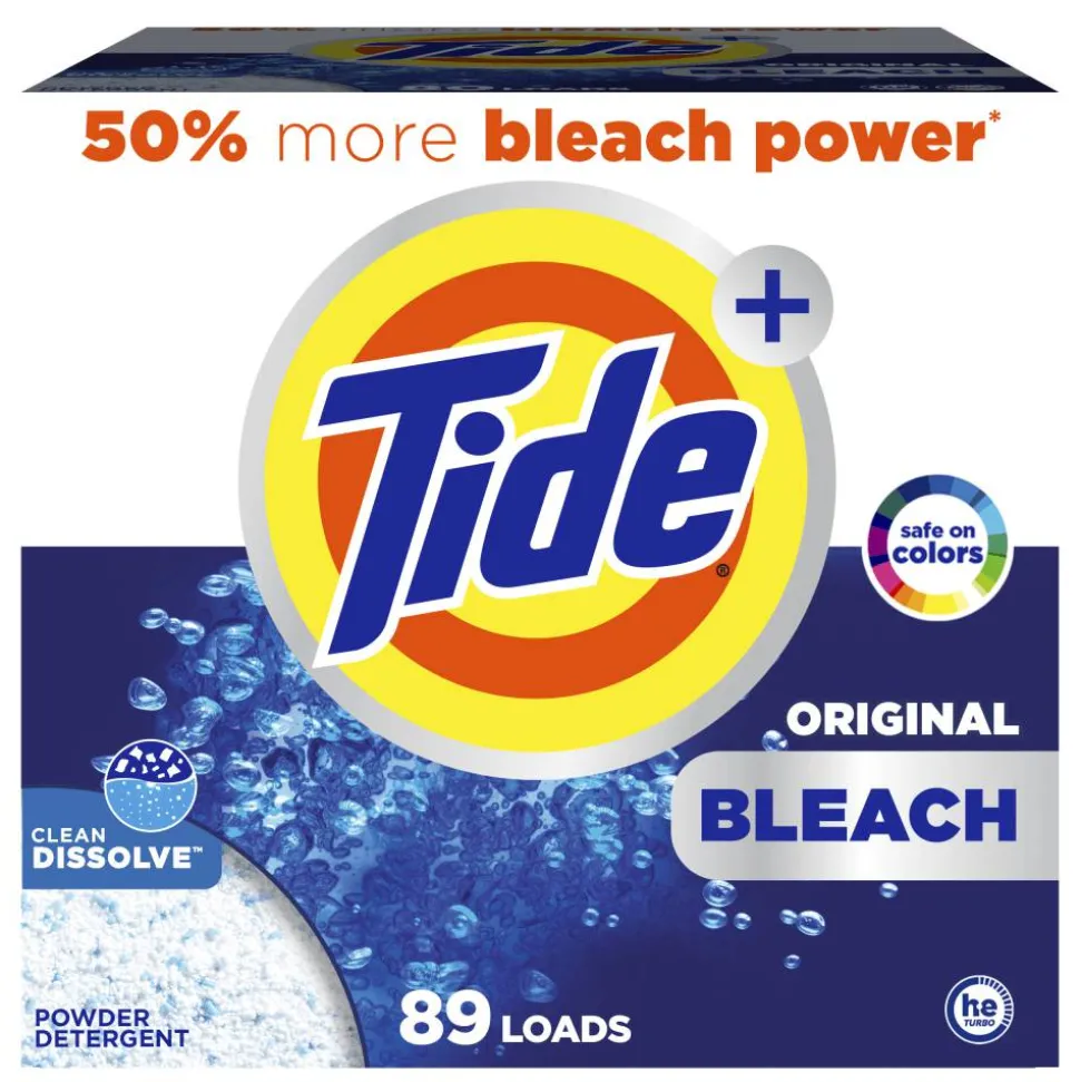 Tide Powder Laundry Detergent With Bleach, Original, 129 Oz, Case Of 2 Containers