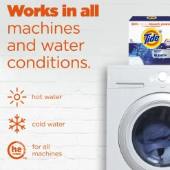 Tide Powder Laundry Detergent With Bleach, Original, 129 Oz, Case Of 2 Containers