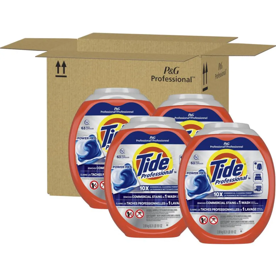 Tide Professional Commercial Power PODS Laundry Detergent, 63 PODS Per Pack, Case Of 4 Packs