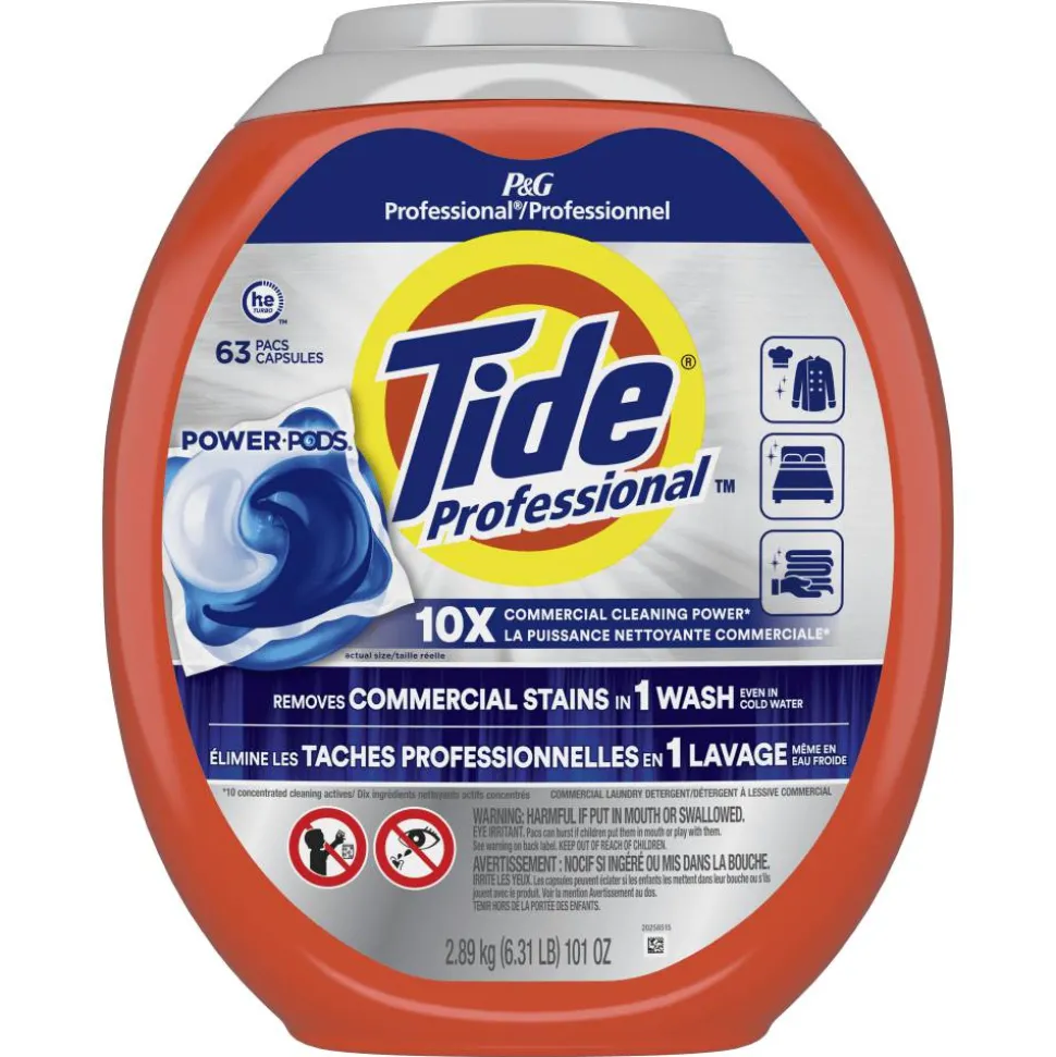 Tide Professional Commercial Power PODS Laundry Detergent, 63 PODS Per Pack, Case Of 4 Packs