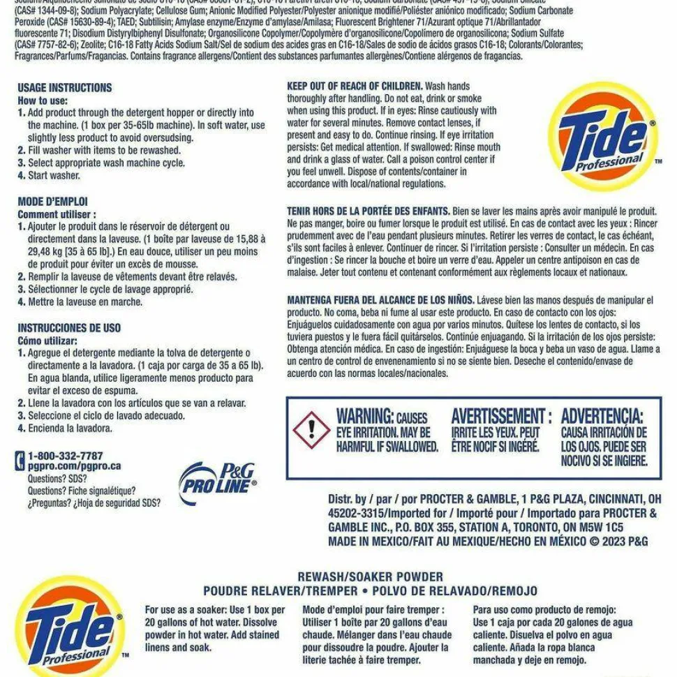 Tide PRO Stain Removal Treatment Powder, Unscented, 6.2 oz Box, 14/Carton